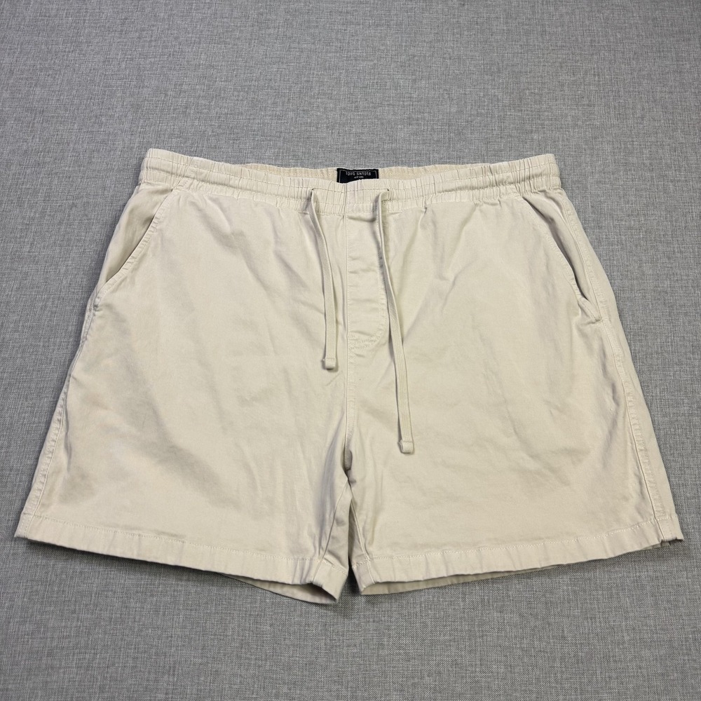 Todd Snyder Casual Pull-On Drawstring Shorts Men 2XL Beige Cotton Tencel Spandex